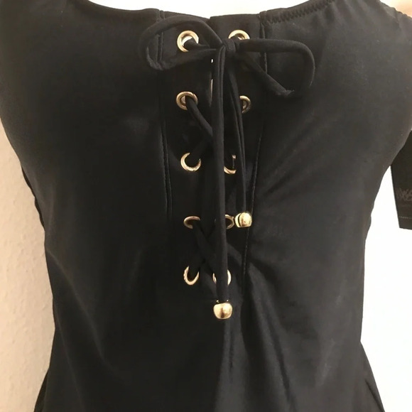 mossimo Black Lace-Up 1-Piece Swimwear - Picture 6 of 8